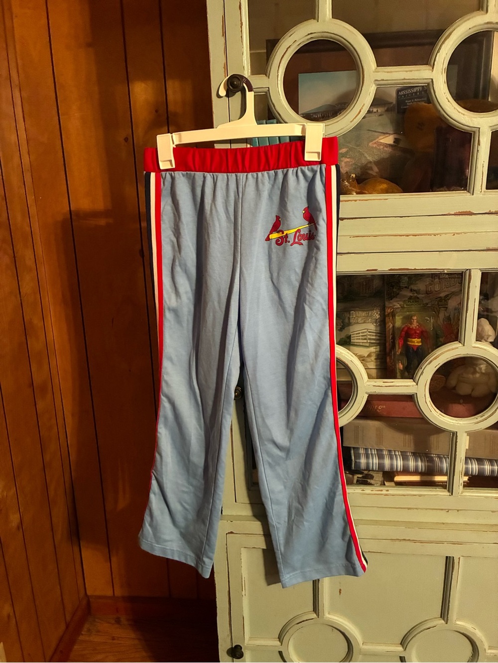 Youth Light Blue Track Pants with Red Trim Saint Louis Cardinals Size XL B18